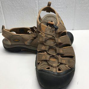 Keen Newport H2 Mens 12 Brown Leather Hiking Trail Water Beach Sandals Shoes